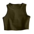 thumbnail image 1 of FNFYFH Cropped Tank Tops for Women High Neck Sleeveless Shirts Summer Casual Basic Tees, 1 of 8