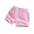 thumbnail image 1 of FNFYFH Denim Shorts for Girls Elastic Waisted Short Pants with Pockets Kids Summer Bottoms,Pink, 1 of 3