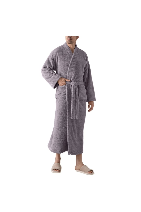 Fleece Kimono Robe for Adult Full Long Soft Towel Bathrobe Cozy Plush Spa Bath Robes Quick Dry yet Warm