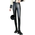 thumbnail image 1 of FNFYFH Fleece Lined Leggings for Women High Waist High Faux Leather Leggings Stretchy Pleather Pants Winter Termal Tights, 1 of 3