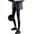 thumbnail image 1 of FNFYFH Fleece Lined Leggings for Women High Waist High Faux Leather Leggings Stretchy Pleather Pants Winter Termal Tights, 1 of 3