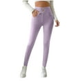 thumbnail image 1 of FNFYFH Fleece Lined Leggings for Women Thick Winter Warm Thermal Leggings High Waisted Tummy Control Workout Yoga Pants with Pockets, 1 of 7