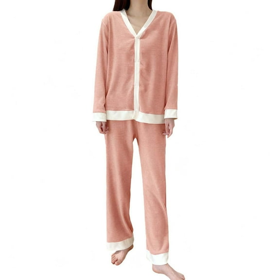 FNFYFH Fleece Pajamas Women Casual Sherpa Lined Fuzzy Pajama Fall Winter Outfits Warm Cozy Thermal Lounge Set