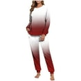 thumbnail image 1 of FNFYFH Gradient Sweatsuits for Women Sets 2 Piece Fleece Outfits Crewneck Sweatshirts Pullover Tops and Jogger Pants Tracksuits Lounge Set, 1 of 7
