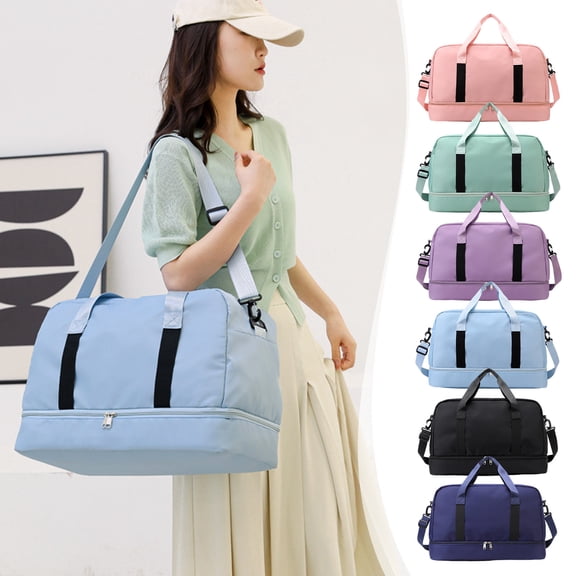 FNFYFH Gym Bag for Women,Weekender Bags for Women, Travel Duffel Overnight Carry On Weekend Bag with Shoes Compartment