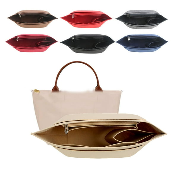 FNFYFH Handbag Purse Tote Pocketbook Organizer Insert Zipper Closure Bag Shapers for Handbags,Makeup Bag,Travel Cosmetic Bag