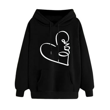 FNFYFH Heart Hoodies for Women Comfy Fleece Workout Sweatshirts with Pockets Dressy Causal Long Sleeve Running Tops Stylish Drawstring Hoodie Yellow XXXL Clearance Deals