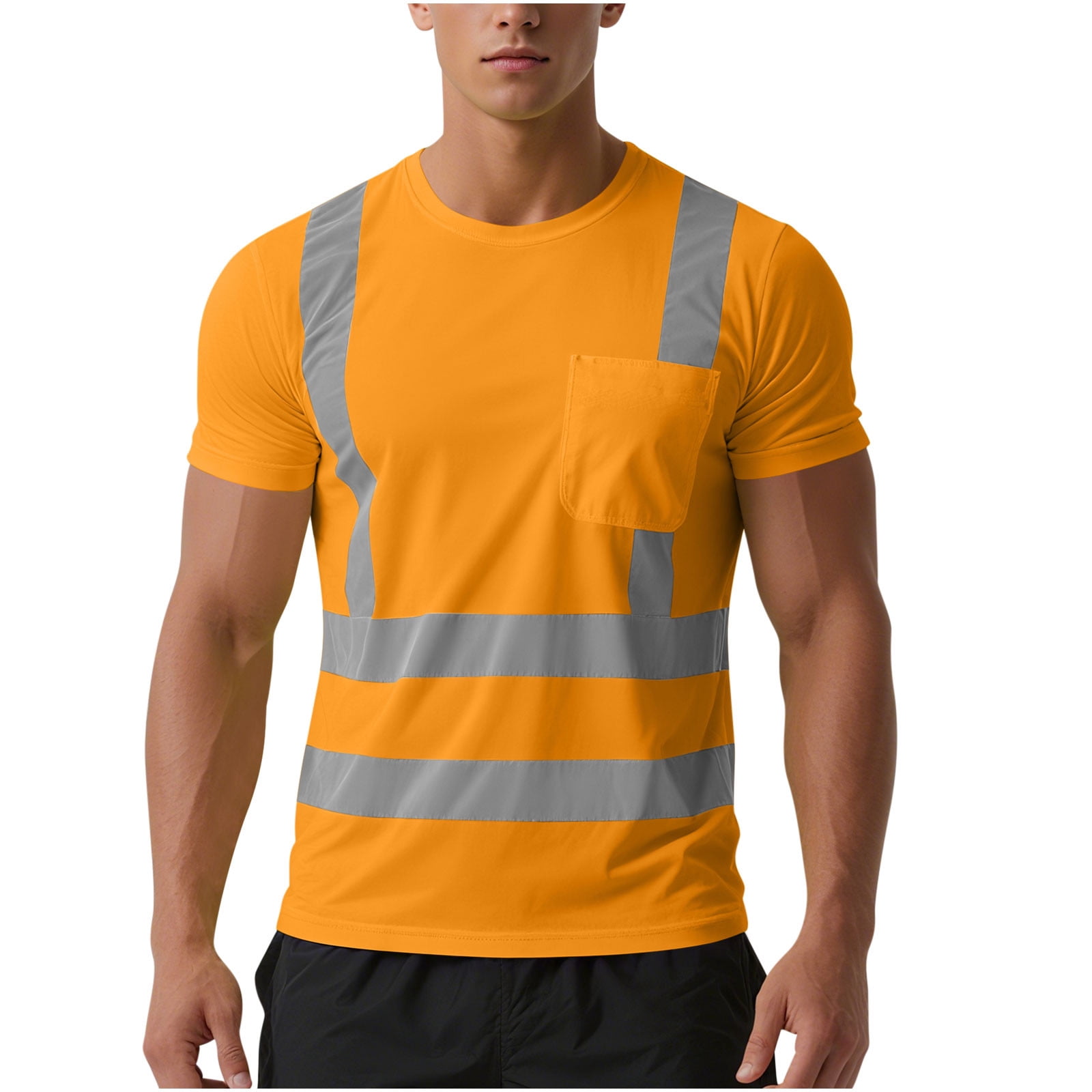 FNFYFH Hi Vis Shirts for Men Construction Class 3 High Visibility ...