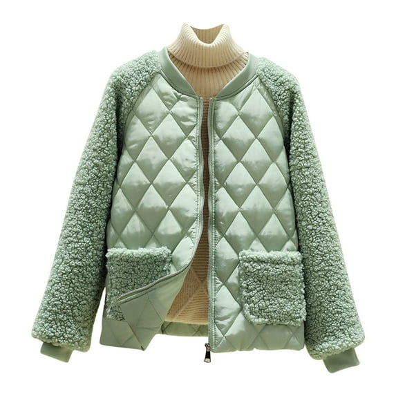 FNFYFH Lightweight Quilted Jackets for Women Packable Puffer Jacket Solid Color Winter Coat Plus Size Womens Clothing