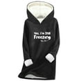 thumbnail image 1 of FNFYFH Long Hoodies for Women Sherpa Fleece Lined Pullover Hoodies Cute Hooded Graphic Sweatshirt Cozy Warm Loungewear for Cold Weather, 1 of 5