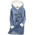 thumbnail image 1 of FNFYFH Long Hoodies for Women Sherpa Fleece Lined Pullover Hoodies Cute Hooded Graphic Sweatshirt Cozy Warm Loungewear for Cold Weather, 1 of 3