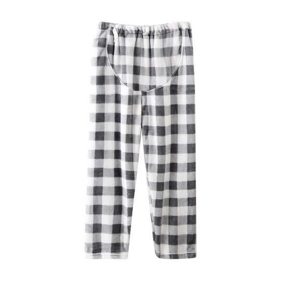 FNFYFH Maternity Pajama Pants Plaid Fleece PJs Bottoms Microfleece Lounge Pants Sleepwear