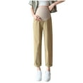 thumbnail image 1 of FNFYFH Maternity Pants Comfortable Stretch Over-Bump Pregnancy Pants Hight Waisted Wide Leg Pants Casual Capris for Work, 1 of 4
