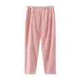 thumbnail image 1 of FNFYFH Maternity Plush Pajama Pants Soft Fluffy Fleece Warm Pjs Bottoms Sleepwear Fuzzy Lounge Pants Pregnancy Clothes, 1 of 3