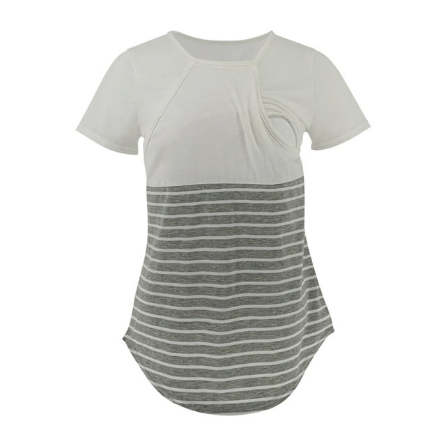 FNFYFH Maternity Tops for Women 2025 Summer Breastfeeding Nursing