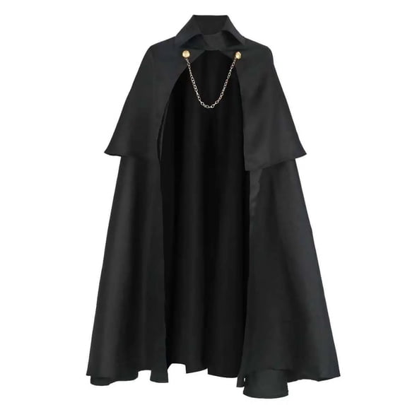 FNFYFH Medieval Cloak Adult Collared Victorian Cape with Chain Clasp Gothic Renaissance Capelet Vampire Wizard Costume