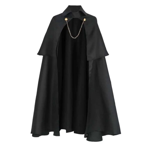 FNFYFH Medieval Cloak Adult Collared Victorian Cape with Chain Clasp Gothic Renaissance Capelet Vampire Wizard Costume
