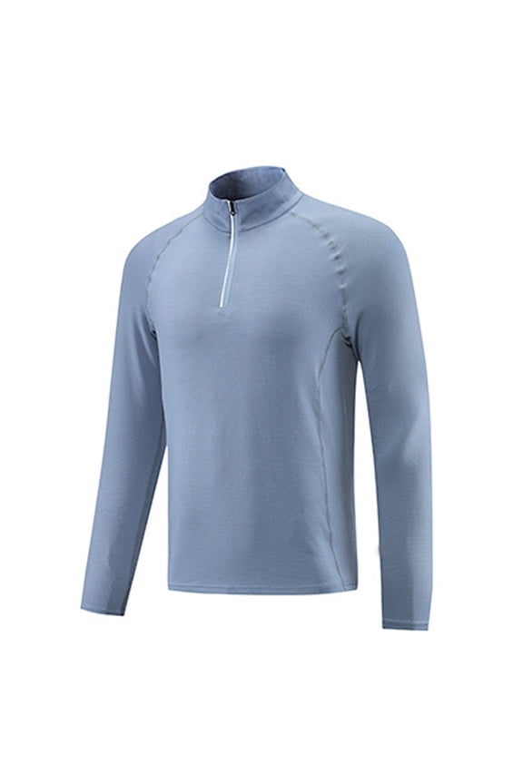 Men Quarter Zip Pullovers Lightweight Long Sleeve Golf Shirts Dry Fit Half Zip Stand Collar Athletic Shirt for Workout Running