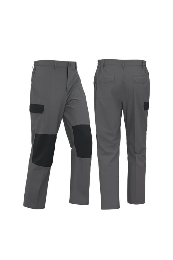 Men's Big and Tall Rugged Work Pants Canvas Pants Color Block Ripstop Cargo Pants with Knee Pad Pockets