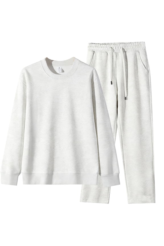 Men's Big and Tall Sweat Suits 2 Pieces Cotton Set Long Sleeve Crew Neck Sweatshirt Casual Sweatpants Sweatsuits Fall Outfits