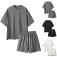 thumbnail image 1 of FNFYFH Men's Big and Tall Track Suits 2 Piece Outfits Casual Short Sleeve Shirt and Shorts Set Sweatsuit Summer Tracksuit, 1 of 7