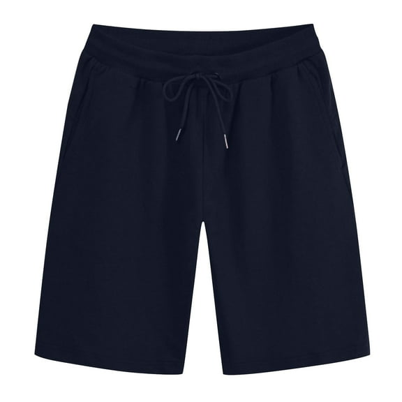 FNFYFH Men's Casual Shorts Loose Fit Elastic Waist Drawstring Shorts Lightweight Summer Beach Shorts with Pockets