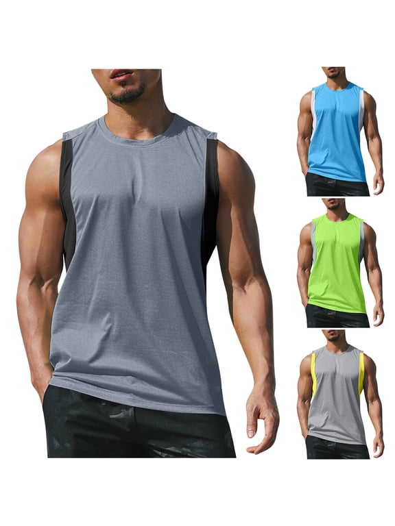 Men's Running Tank Top Ultra Lightweight Marathon Singlet Shirts Moisture Wricking Sleeveless Workout Shirt