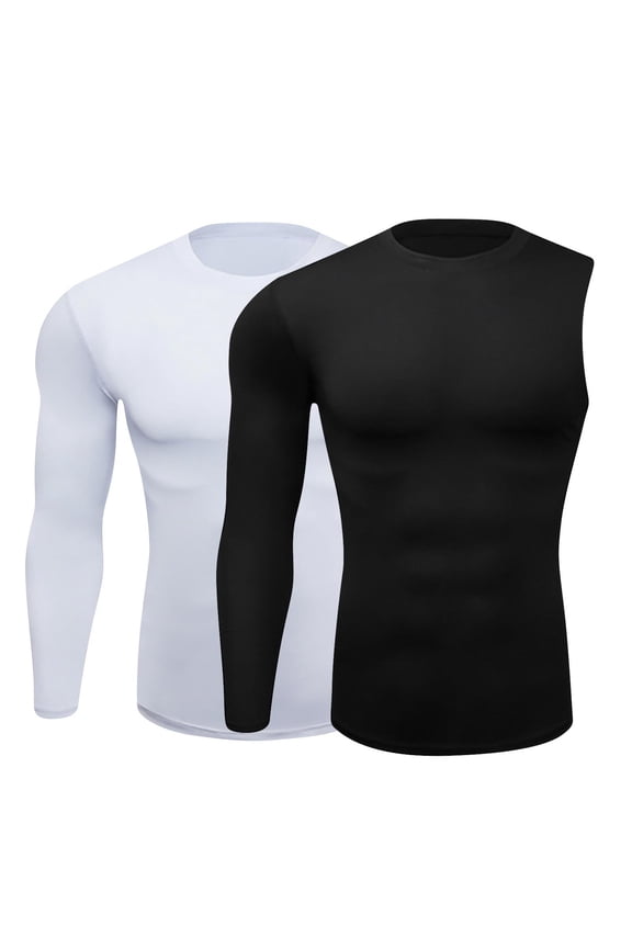 Men's Workout Shirts Single Arm Long Sleeve Basketball Athletic Shirt Slim Fitted Baselayer Undershirt
