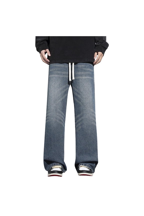 Mens Baggy Jeans Wide Leg Skater Casual Denim Pants Hip Hop Streetwear Jean Pants