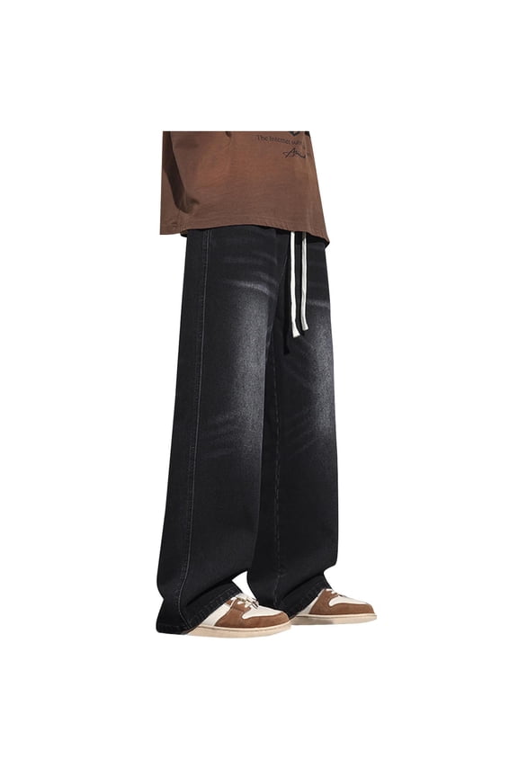 Mens Baggy Jeans Wide Leg Skater Casual Denim Pants Hip Hop Streetwear Jean Pants
