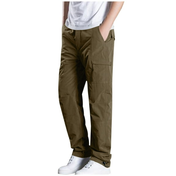 FNFYFH Mens Big and Tall Cargo Pants Lightweight Relaxed Fit Casual Pants Stretch Cargo Work Hiking Pants with Pockets