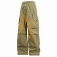 thumbnail image 1 of FNFYFH Mens Big and Tall Cargo Pants Wide Leg Hiking Pants Trendy Streetwear Pants Pull On Casual Pants with Pockets, 1 of 8