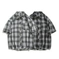 thumbnail image 1 of FNFYFH Mens Big and Tall Plaid Button Down Shirt Short Sleeve Button Down Shirts Casual Western Shirt, 1 of 6