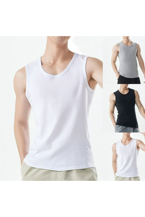 Mens Big and Tall Tank Top Athletic Cotton Undershirts Sleeveless Muscle Workout Gym Tee Shirts