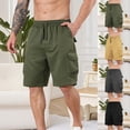 thumbnail image 1 of FNFYFH Mens Cargo Shorts Drawstring Twill Chino Shorts Elastic Waist Stretch Chino Shorts with Pockets, 1 of 7