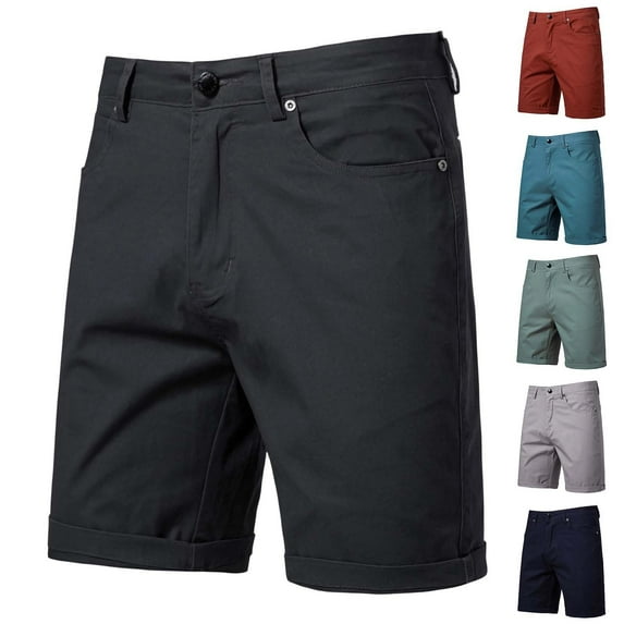 FNFYFH Mens Chino Shorts Casual Stretch Cargo Golf Shorts Flat Front Half Pants with Pockets