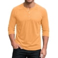 thumbnail image 1 of FNFYFH Mens Henley Shirt 3/4 Sleeve T Shirts Button Down Pullover Tops Basic Crew Neck Tee, 1 of 5