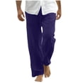thumbnail image 1 of FNFYFH Mens Lightweight Baggy Pants Big and Tall Yoga Beach Pants Loose Fit Casual Summer Elastic Waist Drawstring Trousers with Pockets, 1 of 6