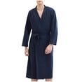 thumbnail image 1 of FNFYFH Mens Lightweight Waffle Robe Quick Dry Spa Bath Robes Soft Long Kimono Robe Cozy Sleepwear with Pockets, 1 of 1