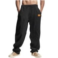 thumbnail image 1 of FNFYFH Mens Linen Cotton Casual Pants Elastic Waist Drawstring Lightweight Pants Loose Fit Trousers, 1 of 9