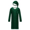 thumbnail image 1 of FNFYFH Mens Nightgown and Hat Set V Neck Classic Plaid Sleep Shirt Long Nightshirt Pajamas with Pockets, 1 of 9