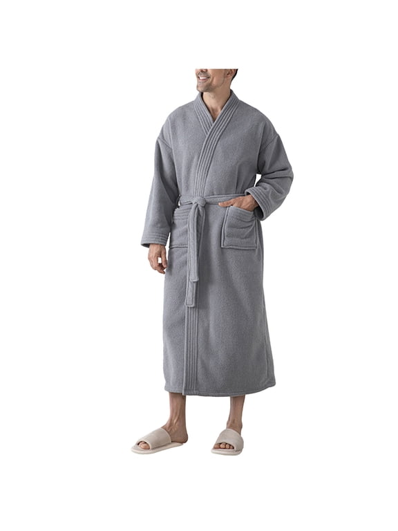 Mens Plush Robe Big and Tall Long Fleece Spa Bath Robes with Pockets Bathrobe for Women Comfy Soft Sleepwear with Pockets