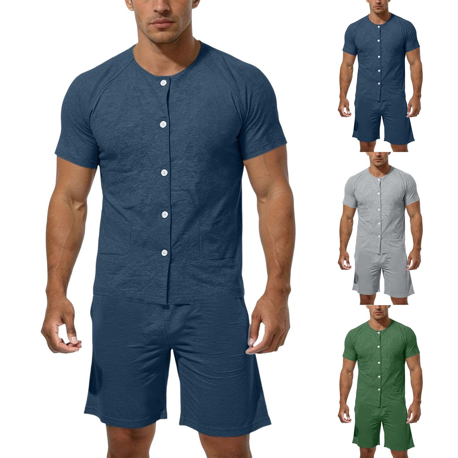 Torn Pyjamas FNFYFH Mens Post Shoulder Surgery Shirt Tear Away Pajamas Set Fully ...