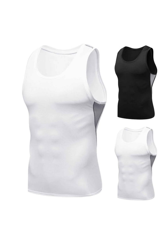 Mens Sleeveless Compression Tank Top Gym Workout Shirt Sports Athletic Base Layer Tank Tops