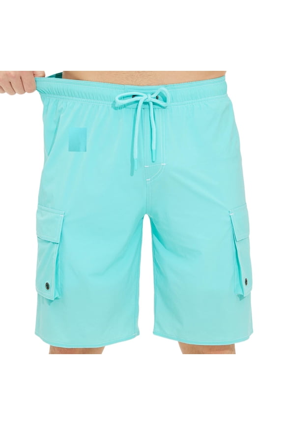 Mens Swim Trunks with Liner Cargo Pockets Beach Shorts Bathing Suit Quick Dry Swimming Shorts