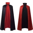 thumbnail image 1 of FNFYFH Mens Vampire Cape Adult Stand Collar Reversible Cloak Carnival Halloween Costumes, 1 of 7