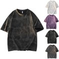 thumbnail image 1 of FNFYFH Mens Wash T-Shirt Short Sleeves Casual Crew Neck Shirt Oversized Vintage Tees Baggy Basic Tee Top, 1 of 9