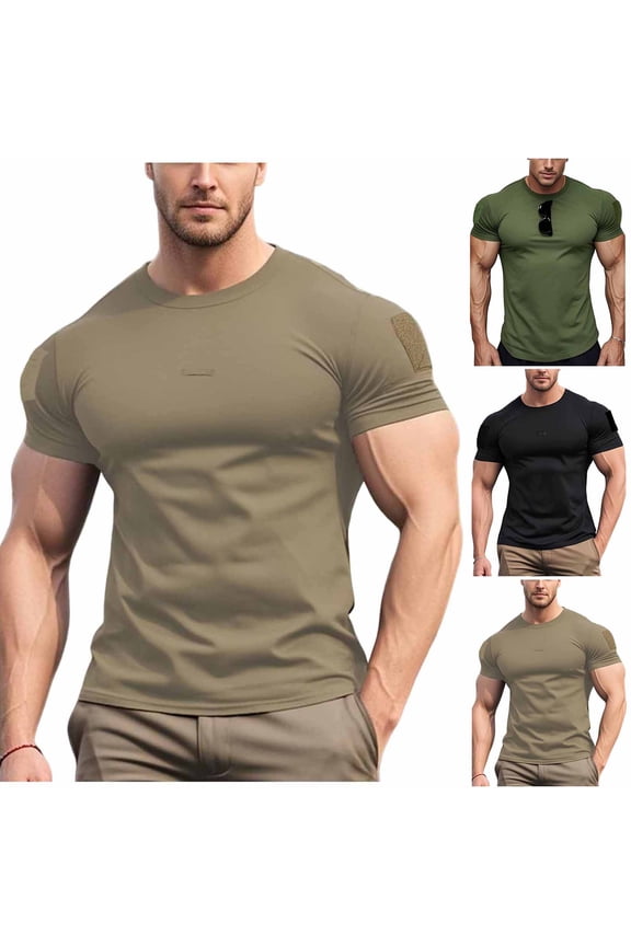 Mens Workout Gym Shirts Short Sleeve Outdoor T Shirt Moisture Wicking Active Athletic Performance Running Shirts