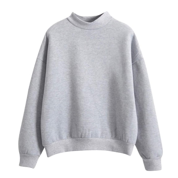 FNFYFH Mock Neck Sweatshirt for Women Tunic Pullover Tops Regular Fit Crewneck Sweatshirts Fall Solid Color Hoodie for Women 2025