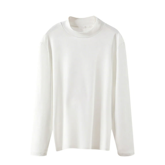 FNFYFH Mock Neck Tops for Women Plus Size Fleece Lined Thermal Underwear Lightweight Baselayer Long Sleeve Pullover Shirts